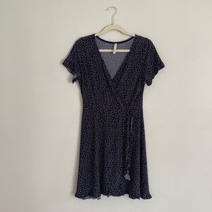 Gilli navy polka dot medi dress